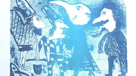 Lithographie Commedia del arte
